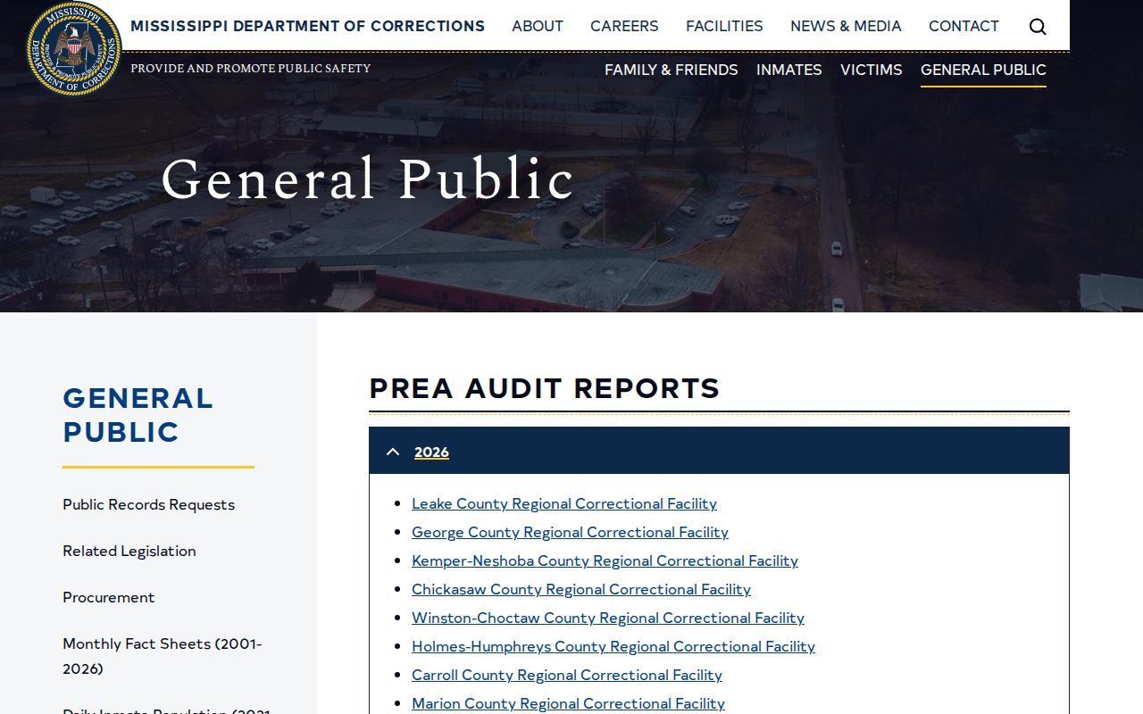 MDOC PREA archive naming the Harrison County Community Work Center release-record source